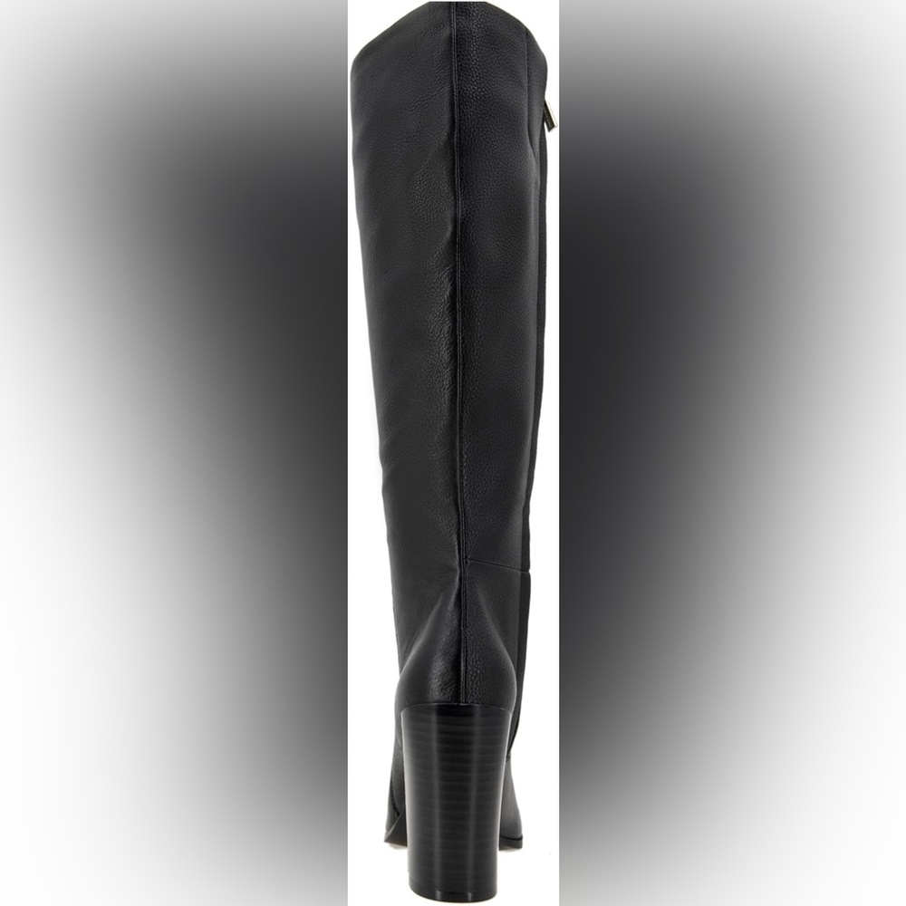 Kenneth Cole NY Justin Tall Knee High Leather Boots Block Heel Black 7‎ New - Picture 4 of 10